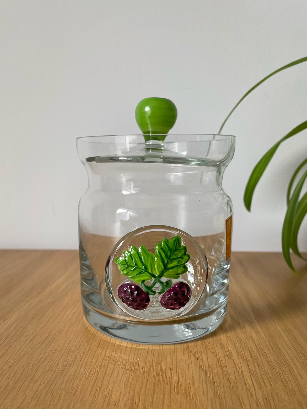 Vintage Royal Danube Glass Berry Jam Jar